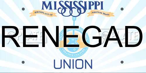 RENEGAD Mississippi License Plate