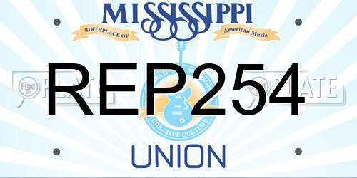 REP254 Mississippi License Plate