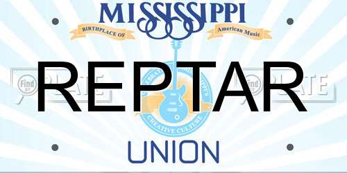 REPTAR Mississippi License Plate