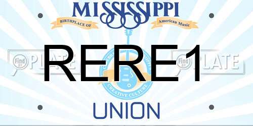 RERE1 Mississippi License Plate