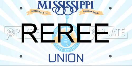 REREE Mississippi License Plate