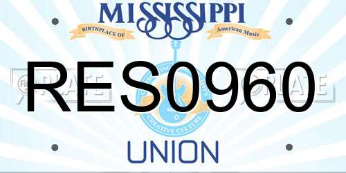 RES0960 Mississippi License Plate