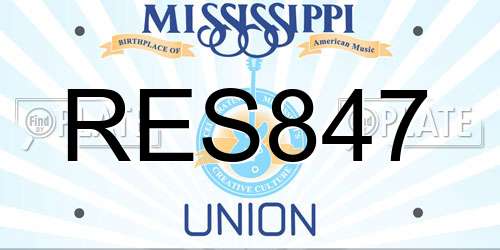 RES847 Mississippi License Plate