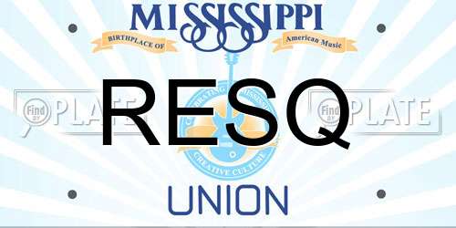 RESQ Mississippi License Plate