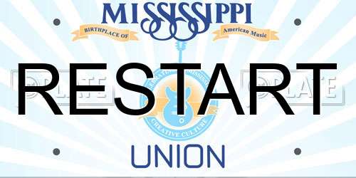 RESTART Mississippi License Plate