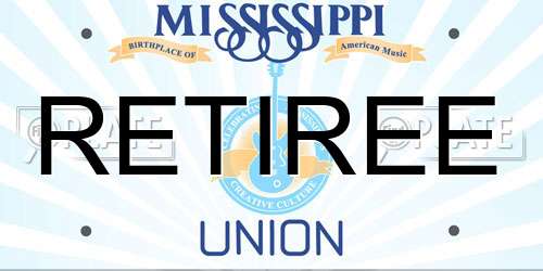 RETIREE Mississippi License Plate