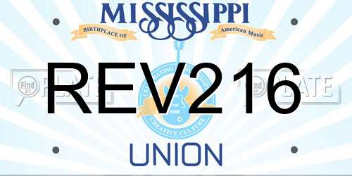 REV216 Mississippi License Plate