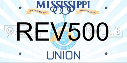 REV500 Mississippi License Plate