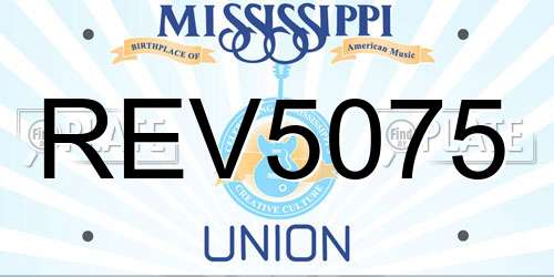 REV5075 Mississippi License Plate