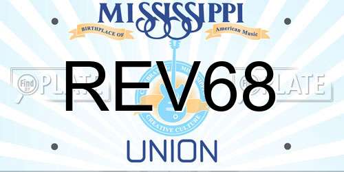 REV68 Mississippi License Plate