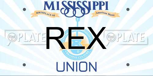 REX Mississippi License Plate