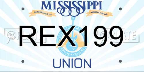 REX199 Mississippi License Plate