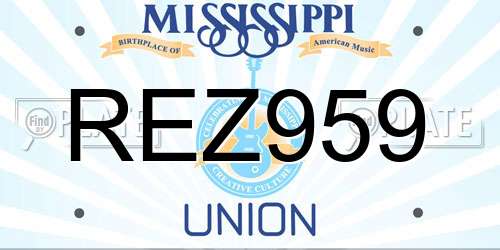 REZ959 Mississippi License Plate