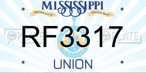RF3317 Mississippi License Plate