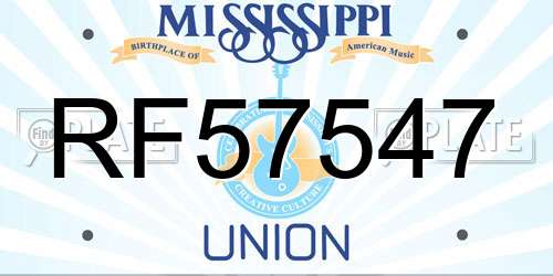 RF57547 Mississippi License Plate