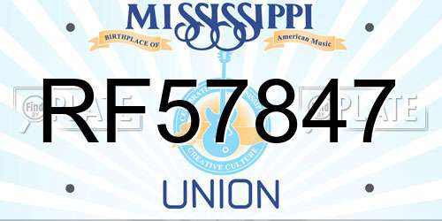 RF57847 Mississippi License Plate