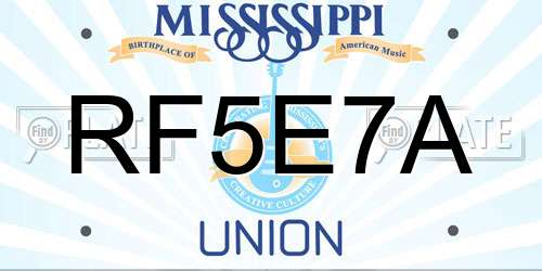 RF5E7A Mississippi License Plate