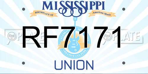 RF7171 Mississippi License Plate