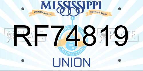 RF74819 Mississippi License Plate