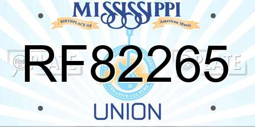 RF82265 Mississippi License Plate