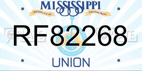 RF82268 Mississippi License Plate