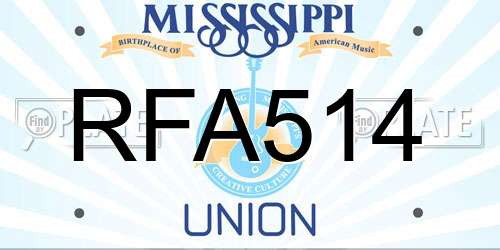 RFA514 Mississippi License Plate