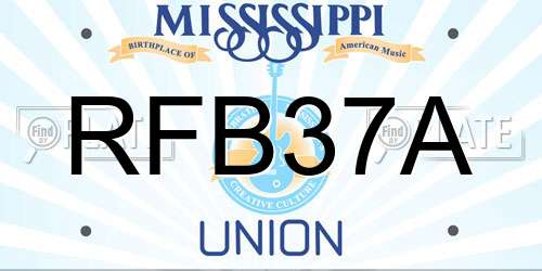 RFB37A Mississippi License Plate