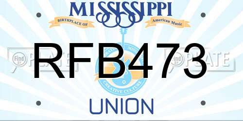 RFB473 Mississippi License Plate