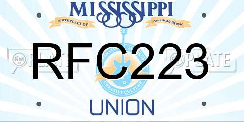 RFC223 Mississippi License Plate