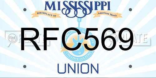 RFC569 Mississippi License Plate
