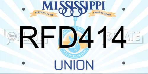 RFD414 Mississippi License Plate