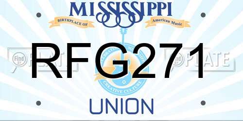 RFG271 Mississippi License Plate
