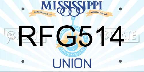 RFG514 Mississippi License Plate