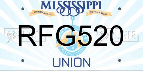 RFG520 Mississippi License Plate