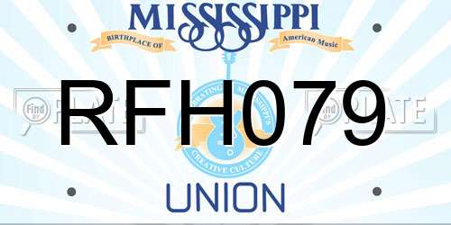 RFH079 Mississippi License Plate