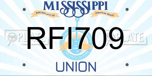 RFI709 Mississippi License Plate