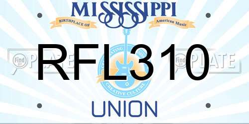 RFL310 Mississippi License Plate