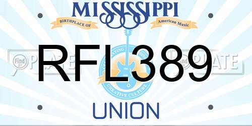 RFL389 Mississippi License Plate