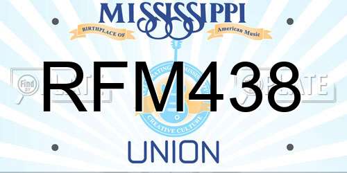 RFM438 Mississippi License Plate