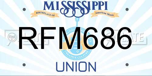 RFM686 Mississippi License Plate