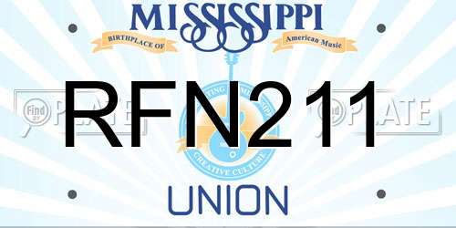 RFN211 Mississippi License Plate