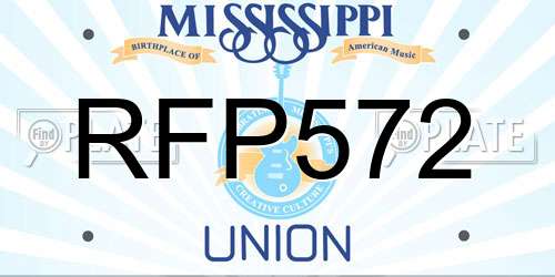 RFP572 Mississippi License Plate