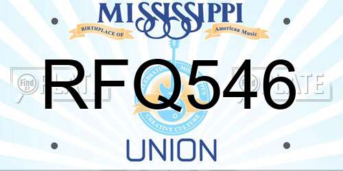 RFQ546 Mississippi License Plate