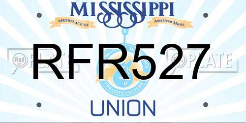 RFR527 Mississippi License Plate