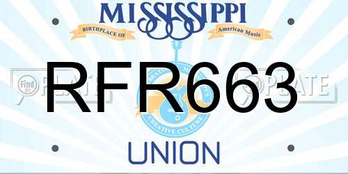 RFR663 Mississippi License Plate