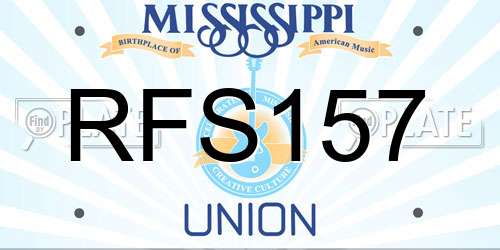 RFS157 Mississippi License Plate