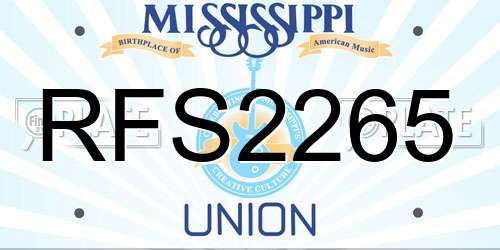 RFS2265 Mississippi License Plate