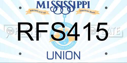 RFS415 Mississippi License Plate