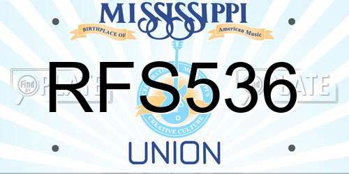 RFS536 Mississippi License Plate