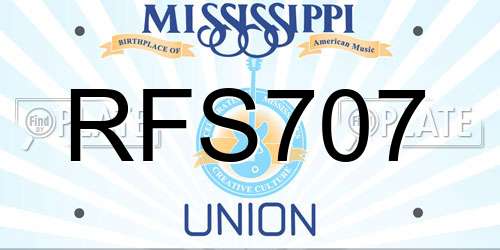 RFS707 Mississippi License Plate